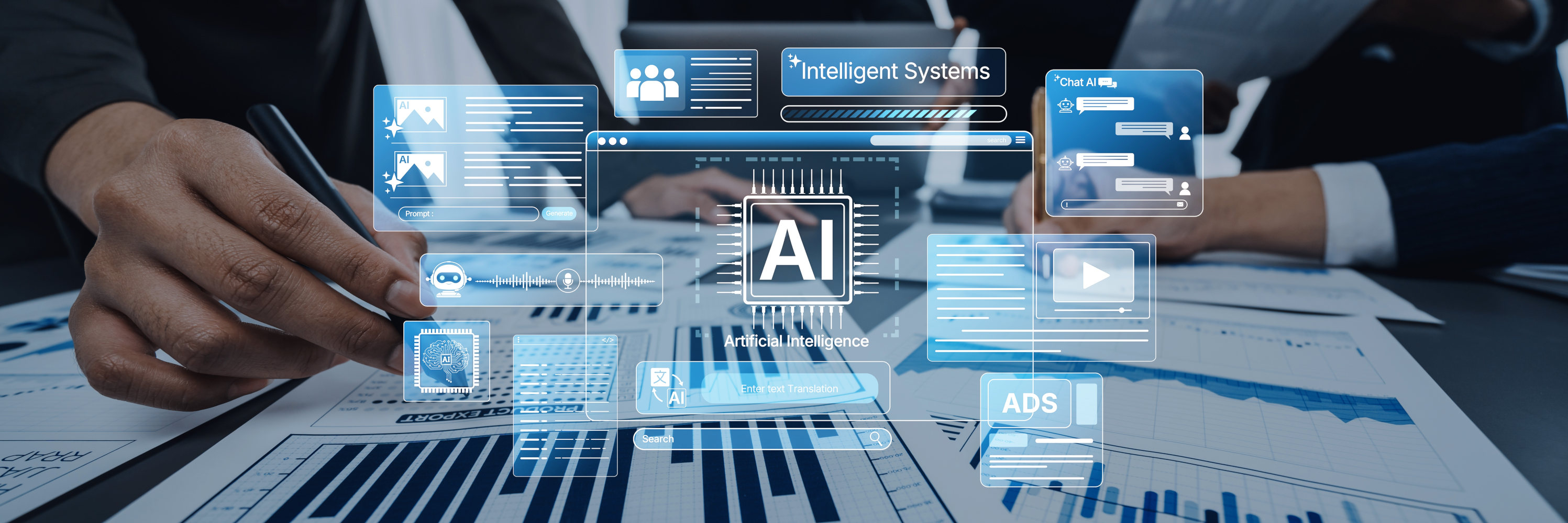 Business professionals engaged in data analysis